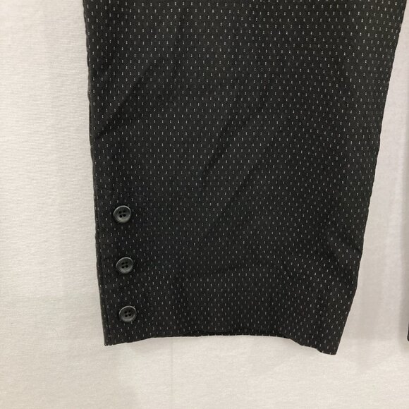 Chico's size Large/2 Stretch Micro Polka Dot Button Accent Pull-on Crop Pants - Picture 4 of 10